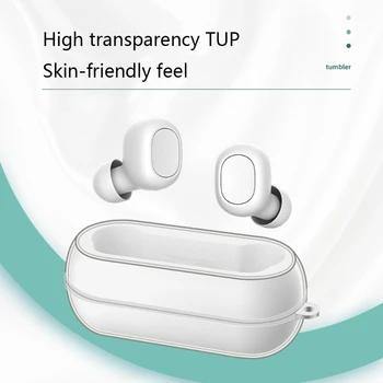 Kompatibilné s QCY T1C Ochranný Kryt, Bezdrôtový Bluetooth Headset Kryt TPU Transparentné Soft Shell voči Poškriabaniu