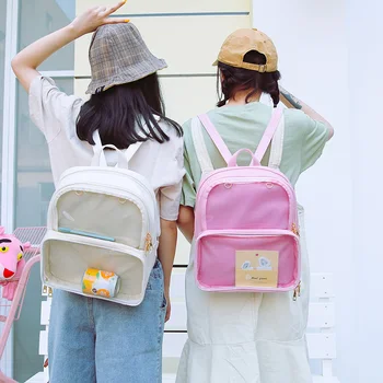 Nové Japonskej animácie batoh transparentné Roztomilý ita taška Ženy Aktovka Študentov PU taška pre Dospievajúce dievčatá Dizajnér