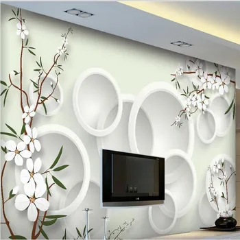 wellyu Vlastné veľké nástenné maľby moderný boutique elegantné čerstvé kvety 3D obývacia izba TV pozadia, tapeta na stenu