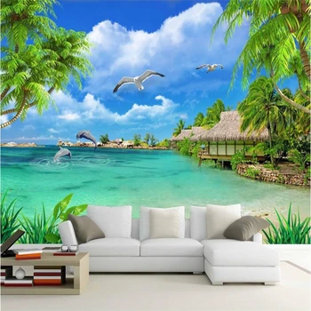 beibehang Vlastné foto Tapety Tropické Maledivy cestovného Ruchu Krajiny Luxusné Steny Pokrýva Spálňa nástenná maľba TV Tapetu Pozadia