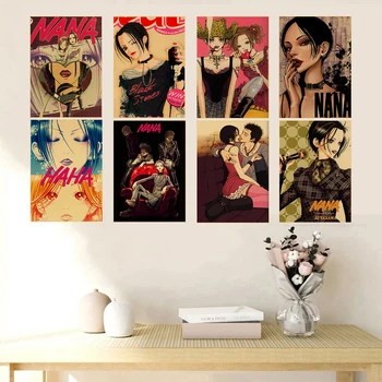 Klasické Anime Retro Plagáty Manga Vytlačí Plagáty Kraft Papier Vintage Izba Domov Kaviareň Dekor Estetické Umenie, Nástenné Maľby Plagát