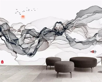 Vlastné tapetu Čínsky atrament krajiny abstraktné dymu náladu nástenná maľba obývacia izba, spálňa, TV joj, steny 3d tapety