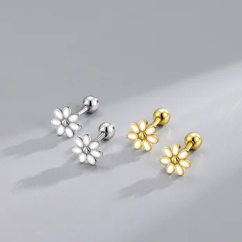 KAMIRA 925 Sterling Silver Dievčatá Jemné Sladké Kvetinové Špirála Perličkové Náušnice pre Ženy kórejský Módne Svadobné Jemné Šperky Dary