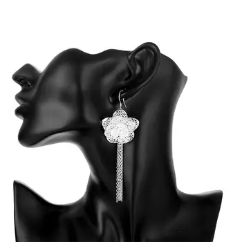 Nové 925 Sterling Silver Šperky set pre ženy, Krásny kvet náušnice krúžky Fashion Party, svadba lady Vianočné Darčeky