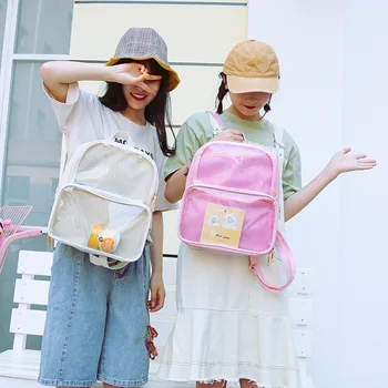 Nové Japonskej animácie batoh transparentné Roztomilý ita taška Ženy Aktovka Študentov PU taška pre Dospievajúce dievčatá Dizajnér