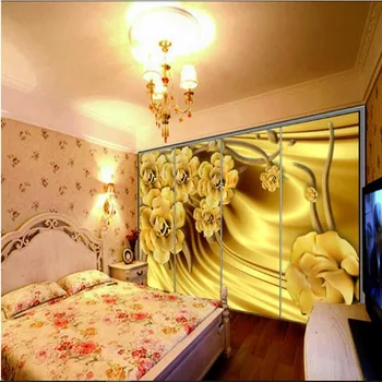 beibehang Vlastné veľké fresco luxusné zlaté pivónia hodváb vzor na pozadí steny, textílie, tapety abstraktných de parede para quarto