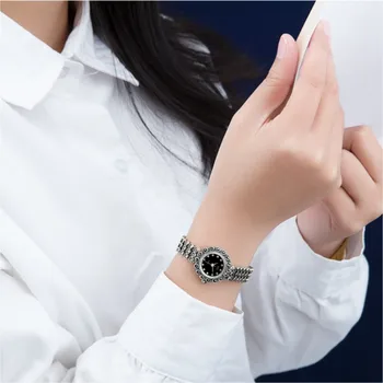 BOCAI S925 Šterlingov Strieborné Náramky pre Ženy 2023 Novej dámskej Módy Jednoduchý Vzor Argentum Hodinky-remienok Náramok Náramkové hodinky