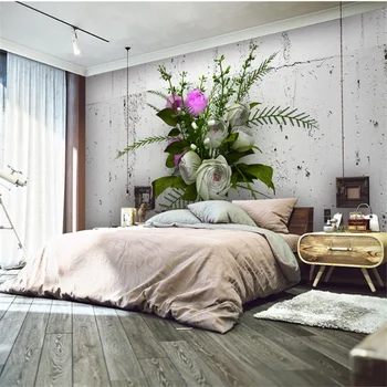 wellyu Prispôsobené veľké nástenné tapety 3d vegetácie ružový kvet gauč pozadí obývacia izba, spálňa pozadí na stenu